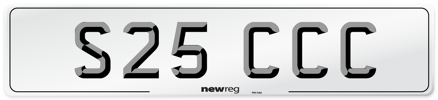 S25 CCC Number Plate from New Reg